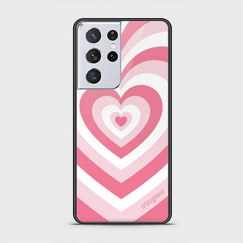 Samsung Galaxy S21 Ultra 5G Cover - O'Nation Heartbeat Series - HQ Ultra Shine Premium Infinity Glass Soft Silicon Borders Case