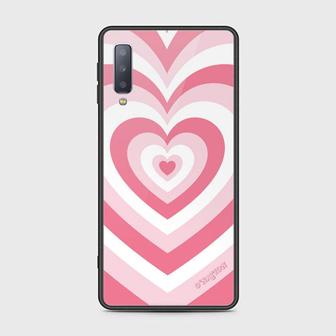 Samsung Galaxy A7 2018 Cover - O'Nation Heartbeat Series - HQ Ultra Shine Premium Infinity Glass Soft Silicon Borders Case