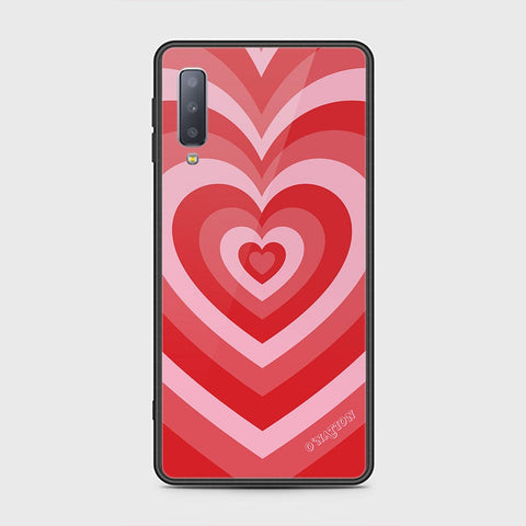 Samsung Galaxy A7 2018 Cover - O'Nation Heartbeat Series - HQ Ultra Shine Premium Infinity Glass Soft Silicon Borders Case