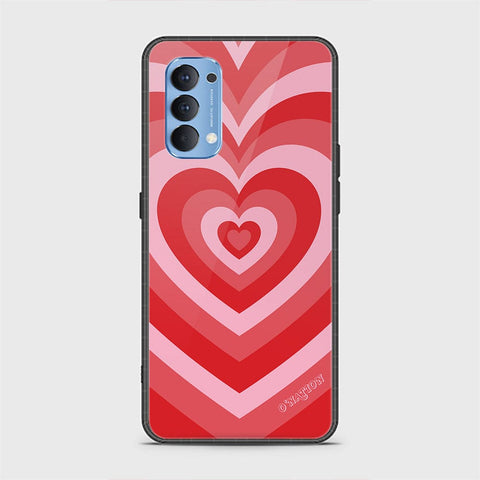 Oppo Reno 4 Cover - O'Nation Heartbeat Series - HQ Ultra Shine Premium Infinity Glass Soft Silicon Borders Case