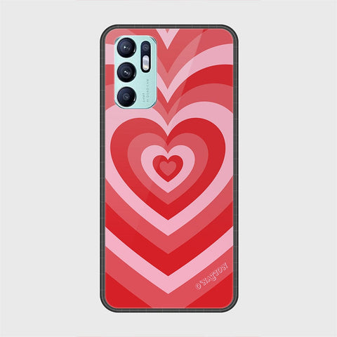 Oppo Reno 6 Cover - O'Nation Heartbeat Series - HQ Ultra Shine Premium Infinity Glass Soft Silicon Borders Case