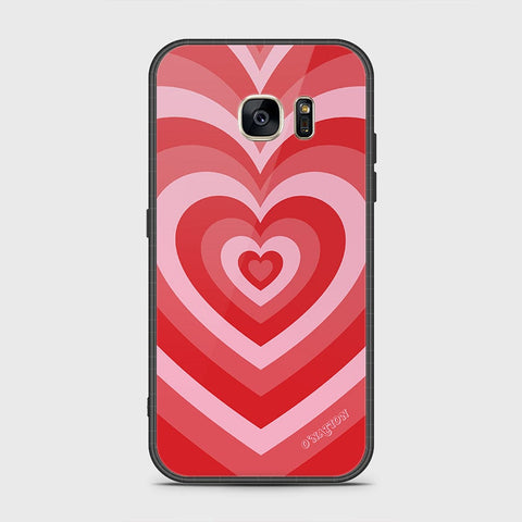 Samsung Galaxy S7 Cover- O'Nation Heartbeat Series - HQ Ultra Shine Premium Infinity Glass Soft Silicon Borders Case