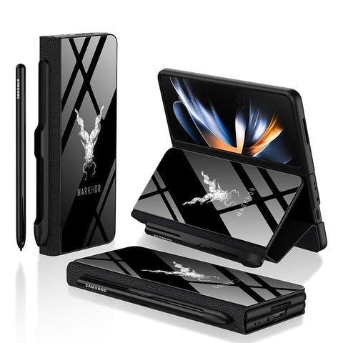 Samsung Galaxy Z Fold 4 5G Cover - Markhor Series - HQ Ultra Shine Premium Infinity Glass Soft Silicon Borders Case
