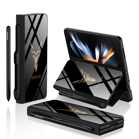 Samsung Galaxy Z Fold 4 5G Cover - Markhor Series - HQ Ultra Shine Premium Infinity Glass Soft Silicon Borders Case