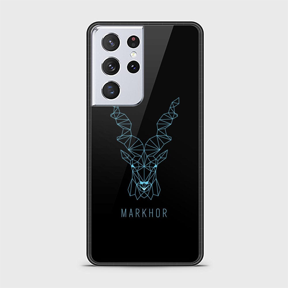 Samsung Galaxy S21 Ultra 5G Cover - Markhor Series - D165 - HQ Ultra Shine Premium Infinity Glass Soft Silicon Borders Case ( Fast Delivery )