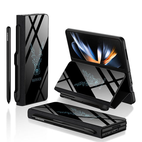 Samsung Galaxy Z Fold 3 5G Cover - Markhor Series - HQ Ultra Shine Premium Infinity Glass Soft Silicon Borders Case
