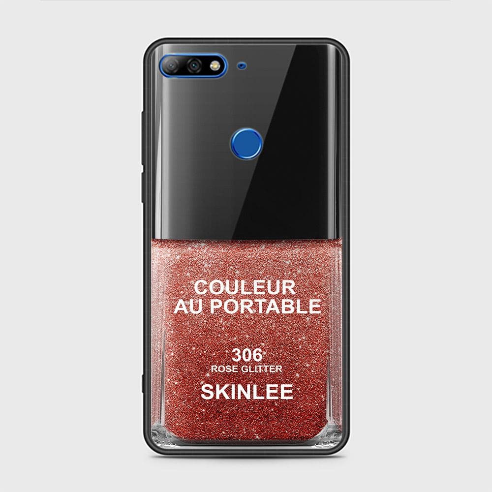 Huawei Y7 2018 Cover - Couleur Au Portable Series - HQ Ultra Shine Premium Infinity Glass Soft Silicon Borders Case