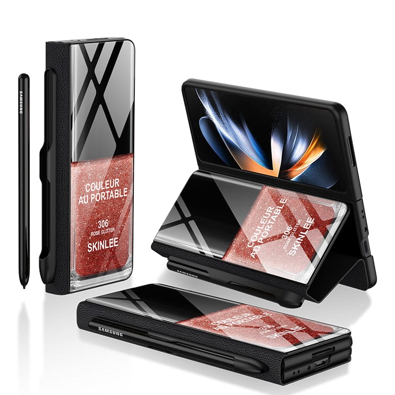 Samsung Galaxy Z Fold 4 5G Cover- Couleur Au Portable Series - HQ Ultra Shine Premium Infinity Glass Soft Silicon Borders Case
