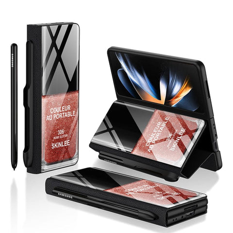 Samsung Galaxy Z Fold 3 5G Cover- Couleur Au Portable Series - HQ Ultra Shine Premium Infinity Glass Soft Silicon Borders Case