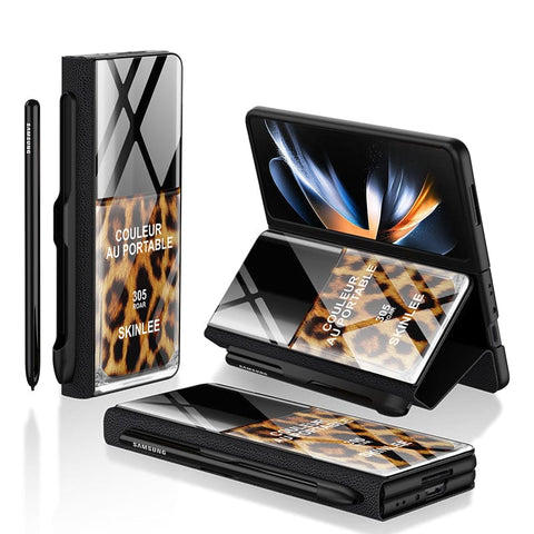 Samsung Galaxy Z Fold 4 5G Cover- Couleur Au Portable Series - HQ Ultra Shine Premium Infinity Glass Soft Silicon Borders Case