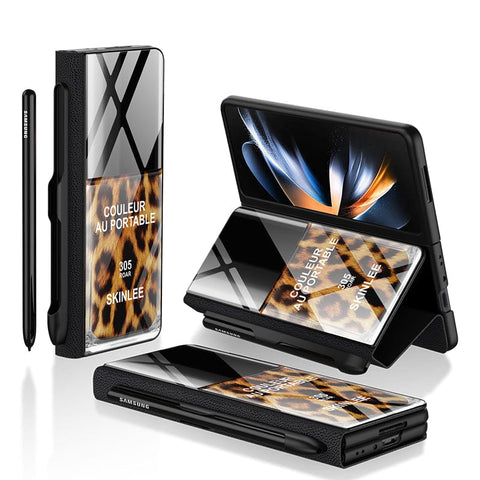 Samsung Galaxy Z Fold 3 5G Cover- Couleur Au Portable Series - HQ Ultra Shine Premium Infinity Glass Soft Silicon Borders Case