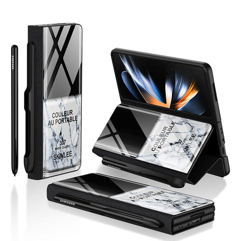 Samsung Galaxy Z Fold 4 5G Cover- Couleur Au Portable Series - HQ Ultra Shine Premium Infinity Glass Soft Silicon Borders Case