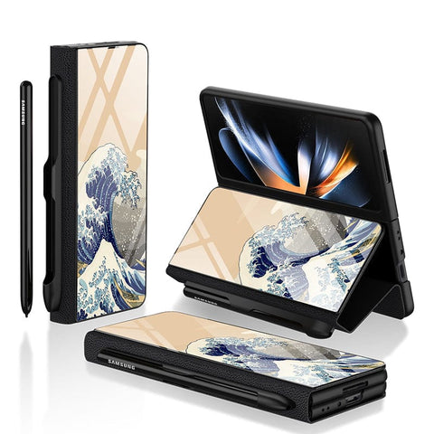 Samsung Galaxy Z Fold 4 5G Cover - Stellar Series - HQ Ultra Shine Premium Infinity Glass Soft Silicon Borders Case