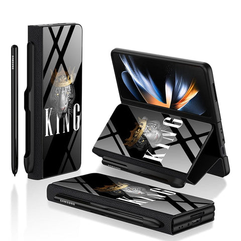Samsung Galaxy Z Fold 4 5G Cover - Stellar Series - HQ Ultra Shine Premium Infinity Glass Soft Silicon Borders Case