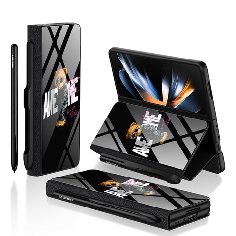 Samsung Galaxy Z Fold 4 5G Cover - Stellar Series - HQ Ultra Shine Premium Infinity Glass Soft Silicon Borders Case