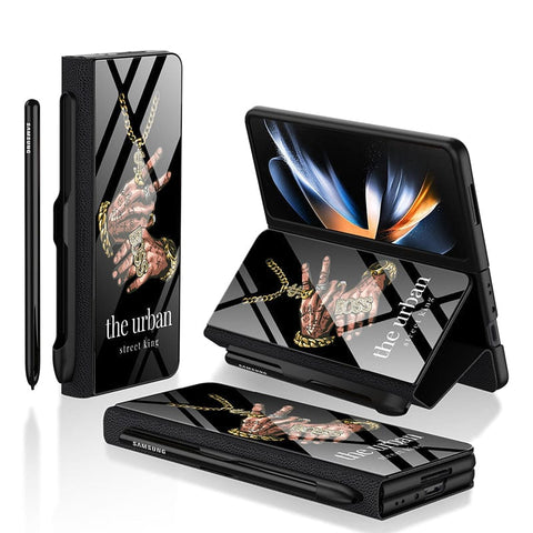 Samsung Galaxy Z Fold 3 5G Cover - Stellar Series - HQ Ultra Shine Premium Infinity Glass Soft Silicon Borders Case