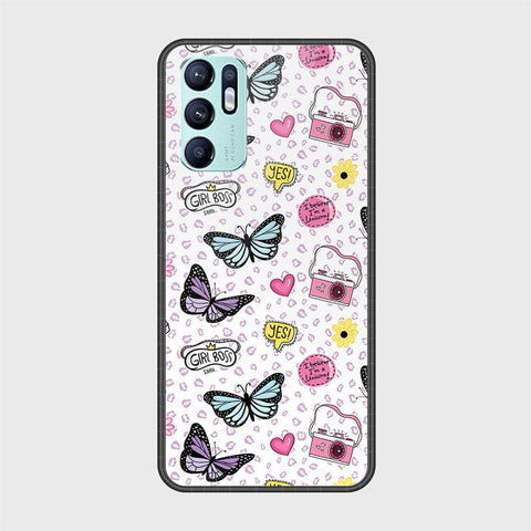 Oppo Reno 6 Cover - Vanilla Dream Series - HQ Ultra Shine Premium Infinity Glass Soft Silicon Borders Case
