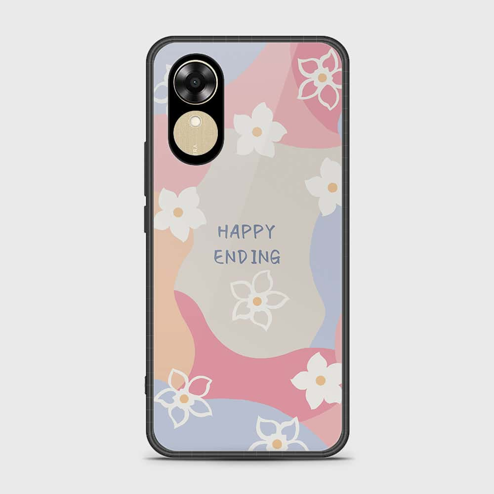 Oppo A17k Cover- Happy Series - HQ Ultra Shine Premium Infinity Glass Soft Silicon Borders Case