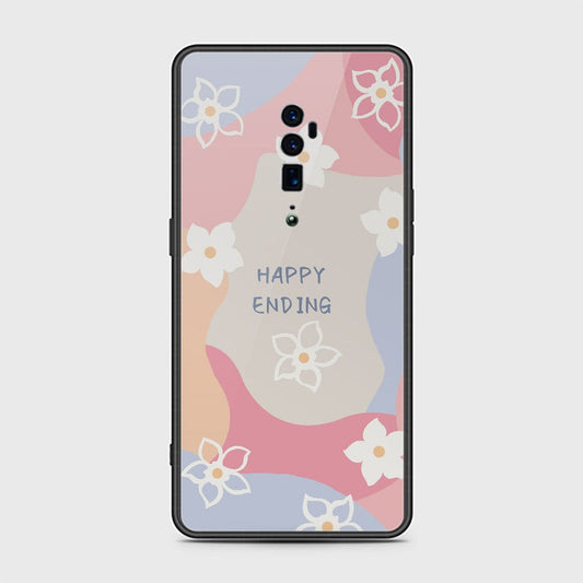 Oppo Reno 10x Zoom Cover - Happy Series - HQ Ultra Shine Premium Infinity Glass Soft Silicon Borders Case