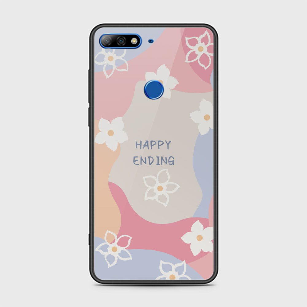 Huawei Y7 Prime 2018 Cover - Happy Series - HQ Ultra Shine Premium Infinity Glass Soft Silicon Borders Case