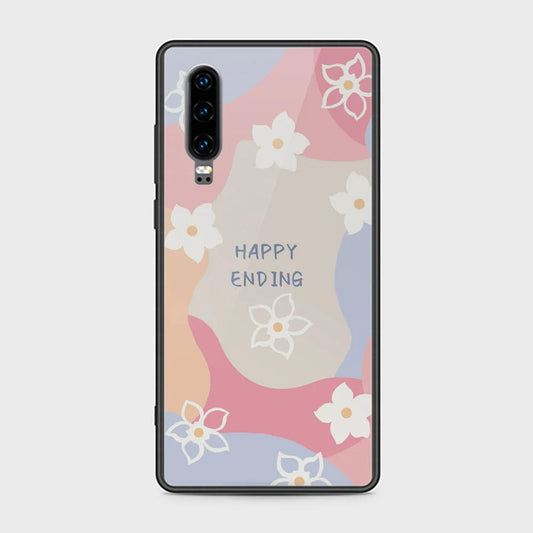 Huawei P30 Cover - Happy Series - HQ Ultra Shine Premium Infinity Glass Soft Silicon Borders Case