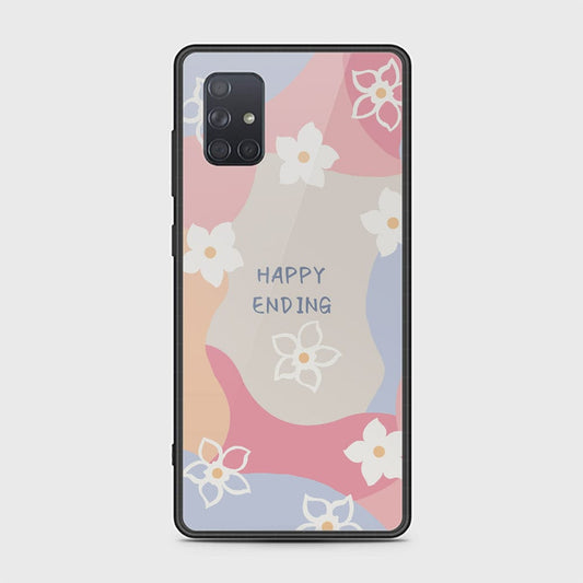 Samsung Galaxy A71 Cover - Happy Series - HQ Ultra Shine Premium Infinity Glass Soft Silicon Borders Case