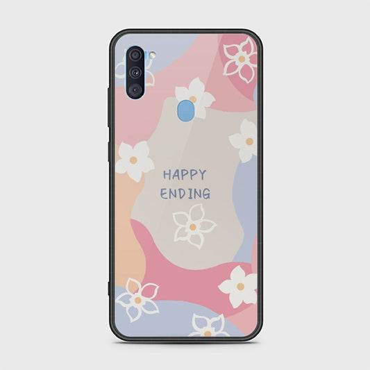 Samsung Galaxy M11 Cover - Happy Series - HQ Ultra Shine Premium Infinity Glass Soft Silicon Borders Case