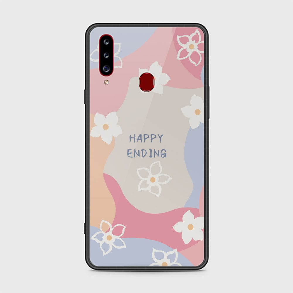 Samsung Galaxy A20s Cover - Happy Series - HQ Ultra Shine Premium Infinity Glass Soft Silicon Borders Case (Fast Delivery)