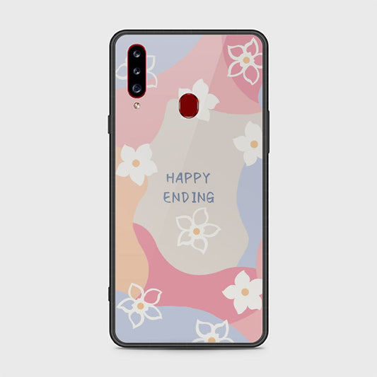 Samsung Galaxy A20s Cover - Happy Series - HQ Ultra Shine Premium Infinity Glass Soft Silicon Borders Case (Fast Delivery)