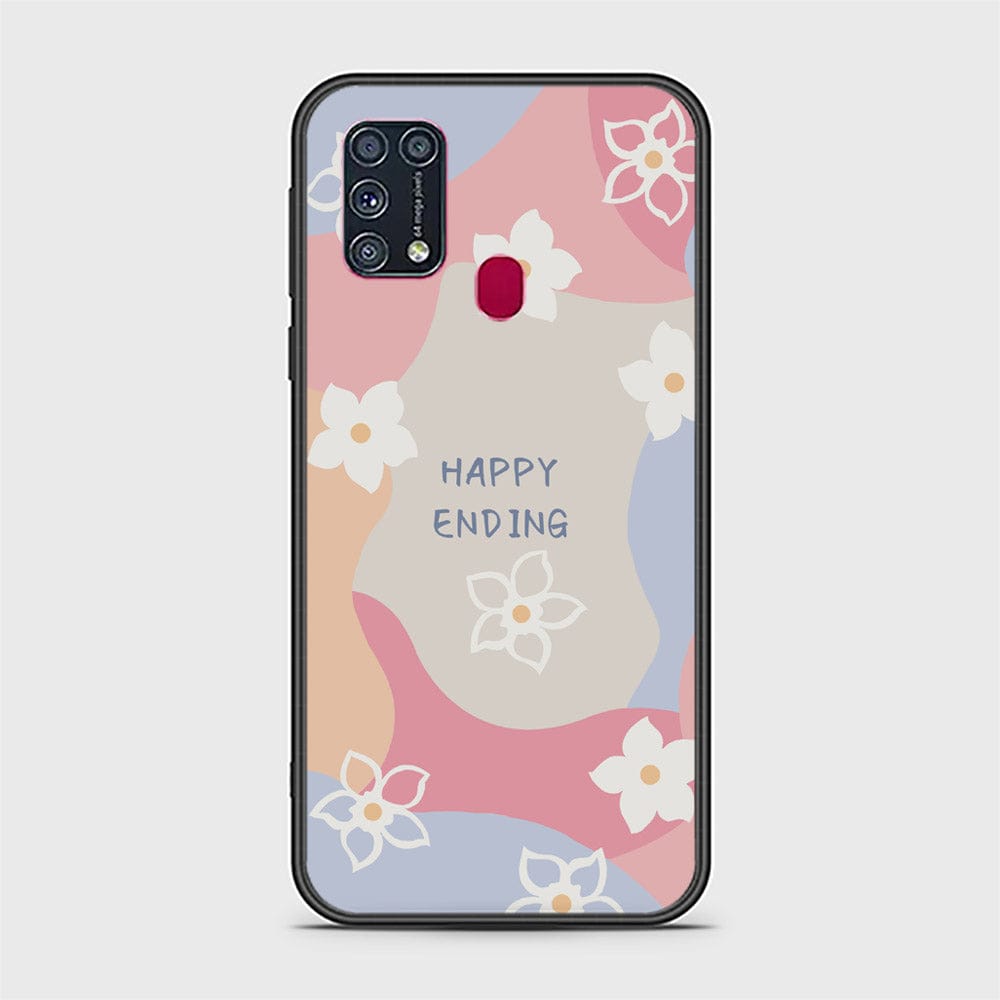 Samsung Galaxy M31 Cover - Happy Series - HQ Ultra Shine Premium Infinity Glass Soft Silicon Borders Case