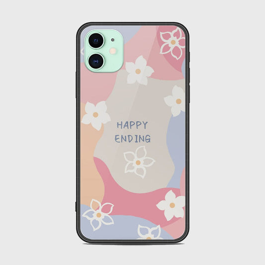 iPhone 11 Cover - Happy Series - HQ Ultra Shine Premium Infinity Glass Soft Silicon Borders Case