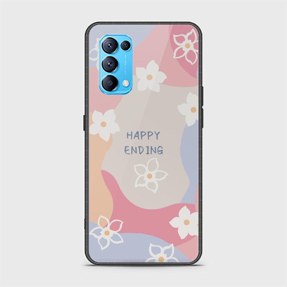 Oppo Find X3 Lite Cover - Happy Series - HQ Ultra Shine Premium Infinity Glass Soft Silicon Borders Case