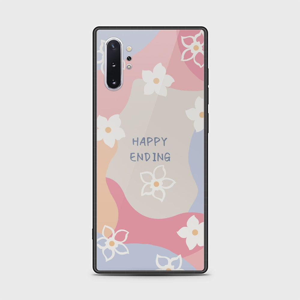 Samsung Galaxy Note 10 Plus Cover - Happy Series - HQ Ultra Shine Premium Infinity Glass Soft Silicon Borders Case