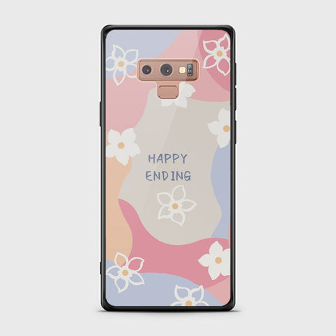 Samsung Galaxy Note 9 Cover - Happy Series - HQ Ultra Shine Premium Infinity Glass Soft Silicon Borders Case