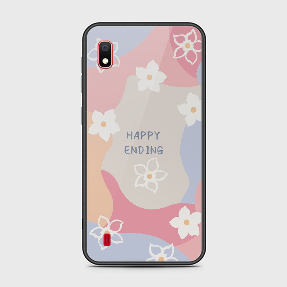 Samsung Galaxy A10 Cover - Happy Series - HQ Ultra Shine Premium Infinity Glass Soft Silicon Borders Case