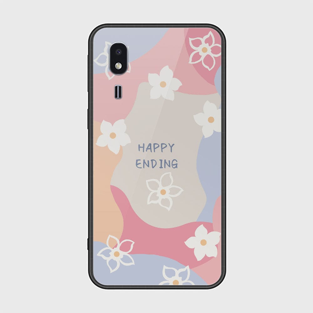 Samsung Galaxy A2 Core Cover - Happy Series - HQ Ultra Shine Premium Infinity Glass Soft Silicon Borders Case