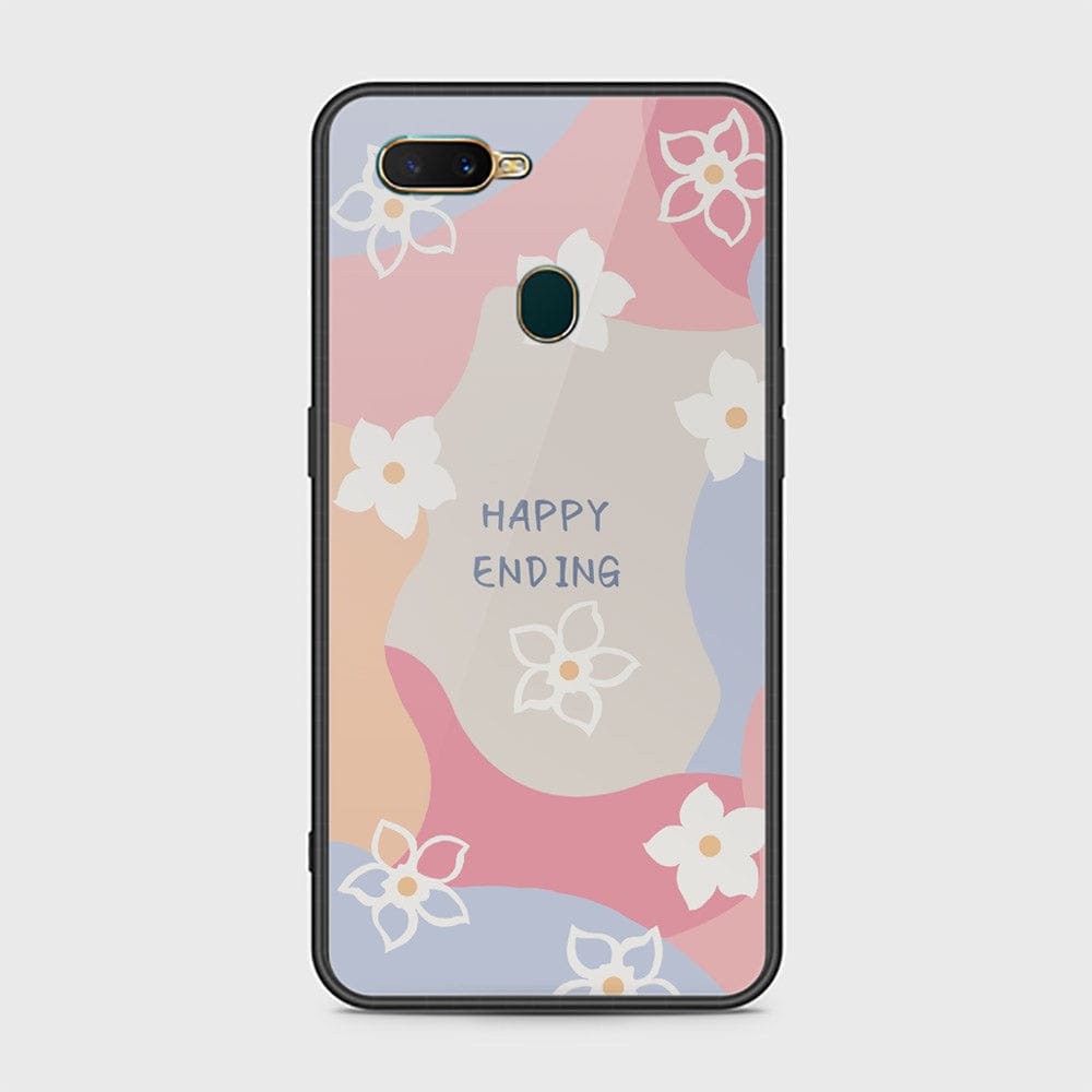 Oppo A12 Cover - Happy Series - HQ Ultra Shine Premium Infinity Glass Soft Silicon Borders Case