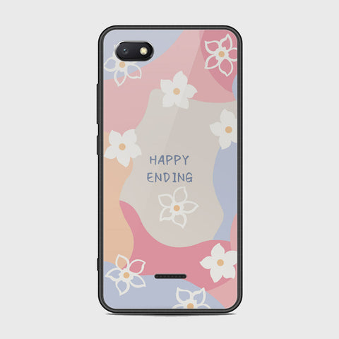 Xiaomi Redmi 6A Cover - Happy Series - HQ Ultra Shine Premium Infinity Glass Soft Silicon Borders Case