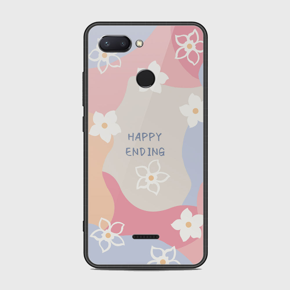 Xiaomi Redmi 6 Cover - Happy Series - HQ Ultra Shine Premium Infinity Glass Soft Silicon Borders Case