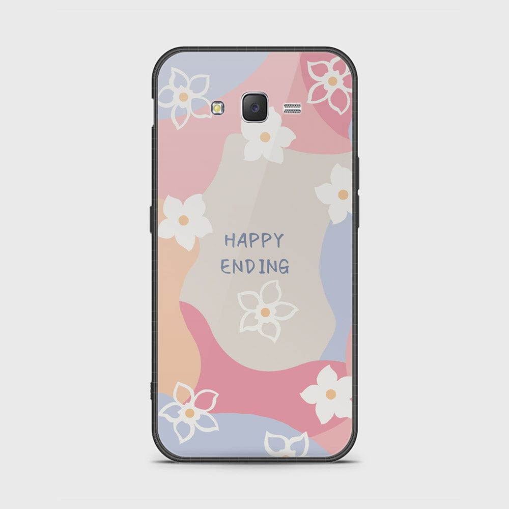 Samsung Galaxy J7 2015 Cover - Happy Series - HQ Ultra Shine Premium Infinity Glass Soft Silicon Borders Case