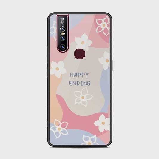 Vivo V15 Cover - Happy Series - HQ Ultra Shine Premium Infinity Glass Soft Silicon Borders Case