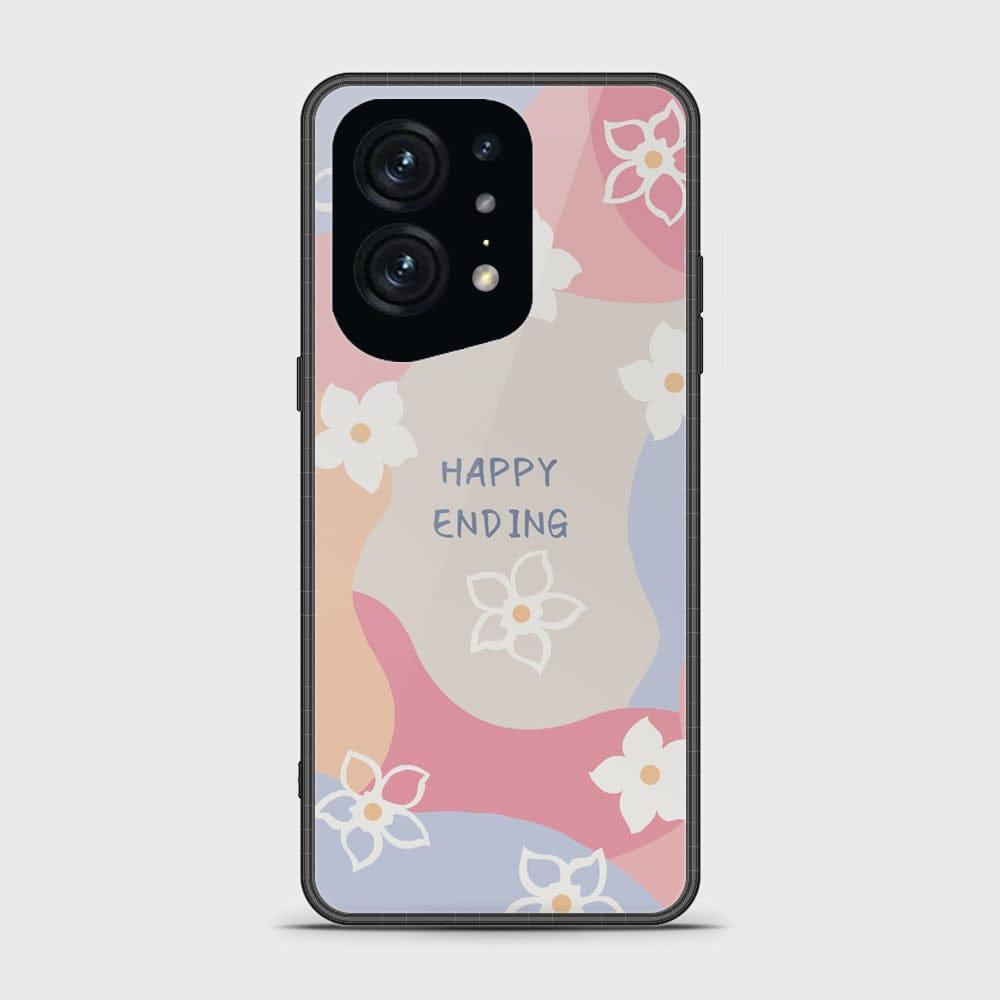 Oppo Find X5 Pro Cover - Happy Series - HQ Ultra Shine Premium Infinity Glass Soft Silicon Borders Case