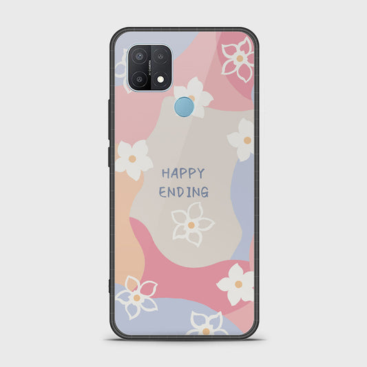 Oppo A35 Cover - Happy Series - HQ Ultra Shine Premium Infinity Glass Soft Silicon Borders Case