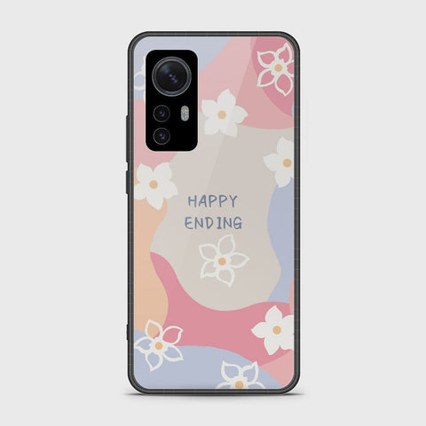 Xiaomi 12 Pro Cover - Happy Series - HQ Ultra Shine Premium Infinity Glass Soft Silicon Borders Case