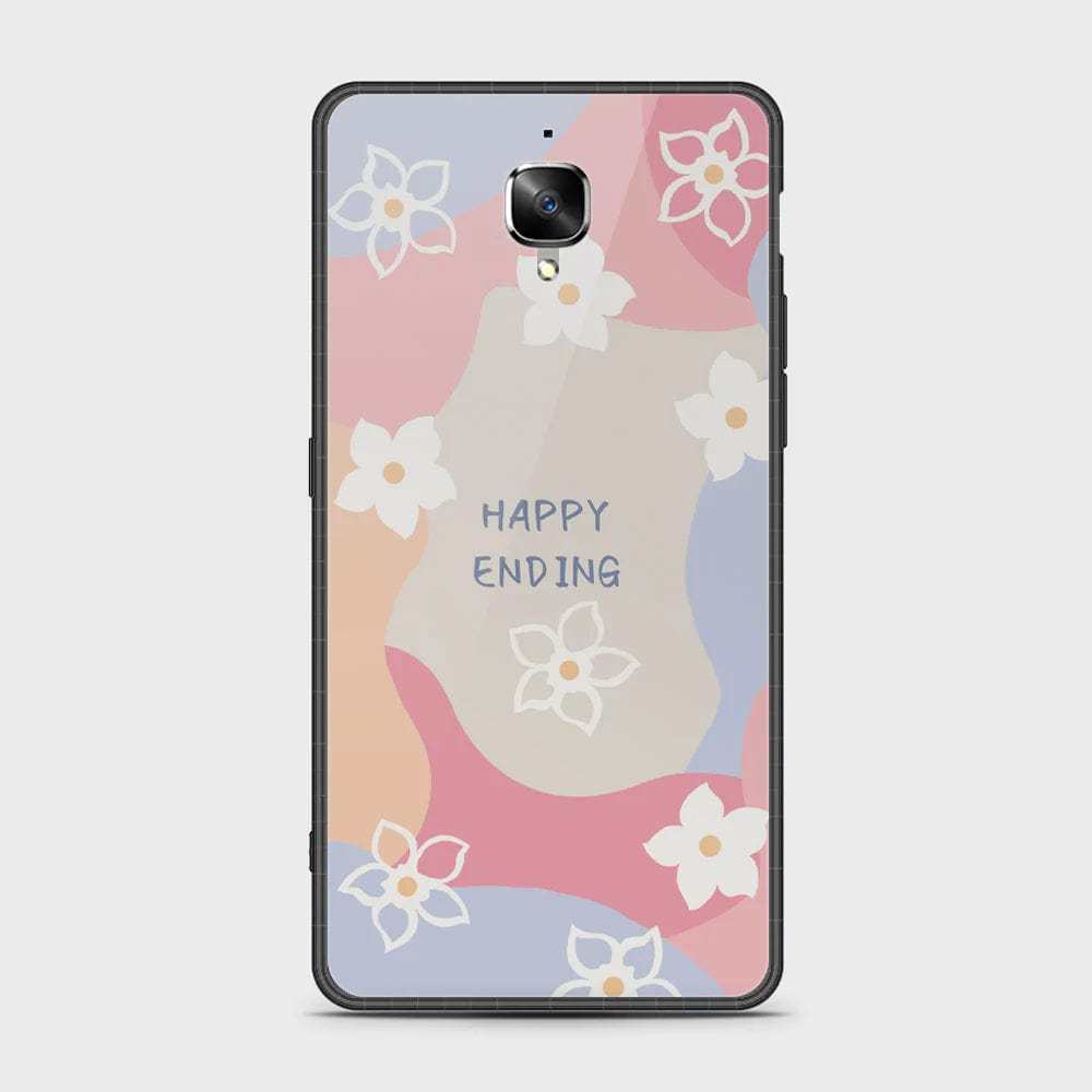 Oneplus 3 Cover - Happy Series - HQ Ultra Shine Premium Infinity Glass Soft Silicon Borders Case