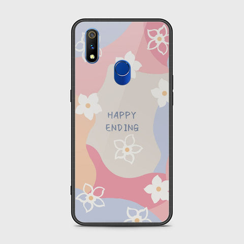 Realme 3 Pro Cover - Happy Series - HQ Ultra Shine Premium Infinity Glass Soft Silicon Borders Case