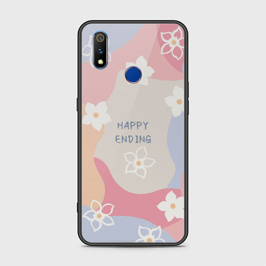 Realme 3 Cover - Happy Series - HQ Ultra Shine Premium Infinity Glass Soft Silicon Borders Case