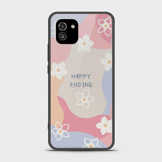 Samsung Galaxy A03 Cover - Happy Series - HQ Ultra Shine Premium Infinity Glass Soft Silicon Borders Case