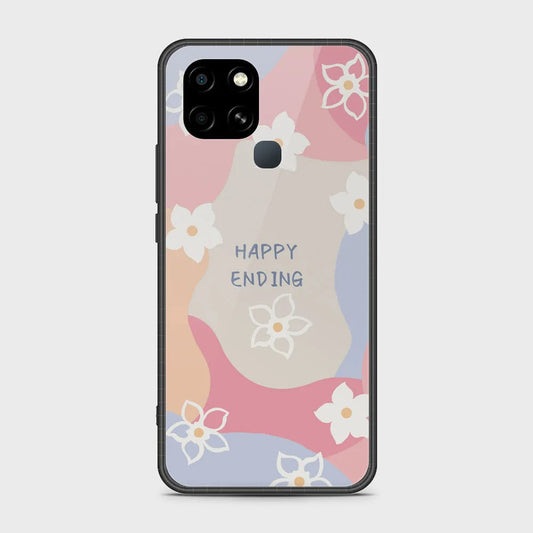 Infinix Smart 6 Cover - Happy Series - HQ Ultra Shine Premium Infinity Glass Soft Silicon Borders Cas