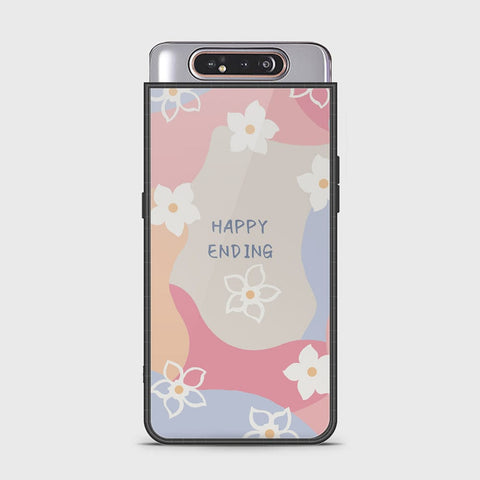 Samsung Galaxy A80 Cover - Happy Series - HQ Ultra Shine Premium Infinity Glass Soft Silicon Borders Case